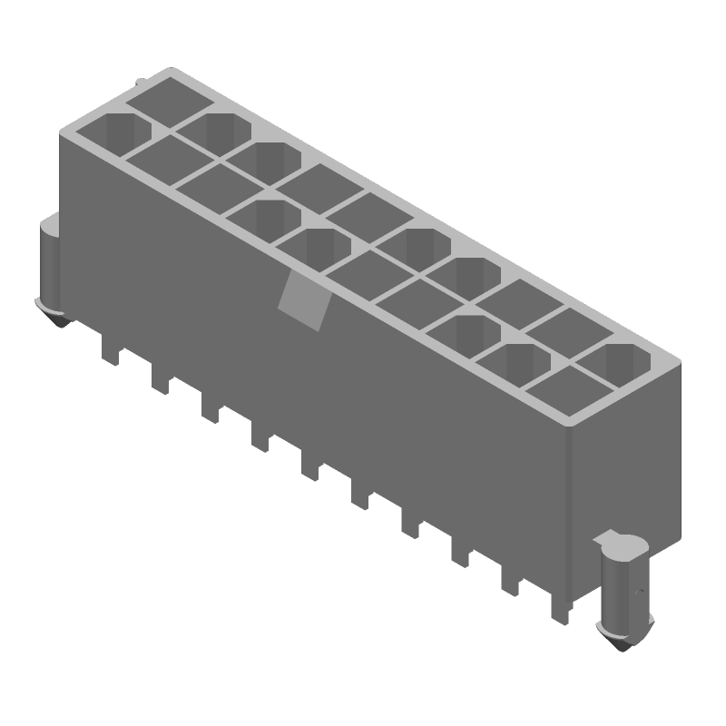 20 Pos Power Connector, 9A, 600V, 4.2mm Pitch, Solder ST, Thru-Hole