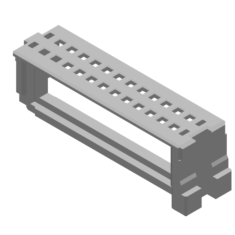 24 Pos Female Wire-to-Wire Connector Holder, 2A, IDC, UL94 V-0