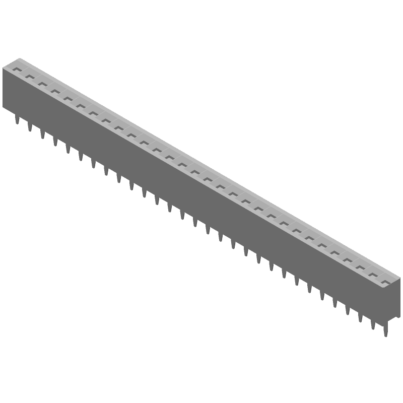 30 Pos 2.54mm Female Socket Header, Straight, Thru-Hole, 2A