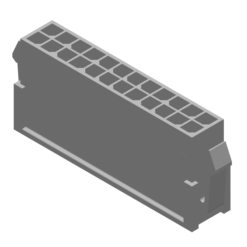 24 Pos Crimp Wire Housing, Male, 5A, 250V, Straight