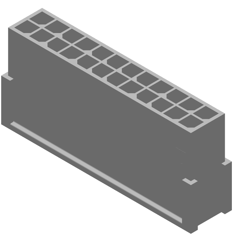 24 Pos Wire Housing, 5A, 250V, Male Pin, Crimp, Black