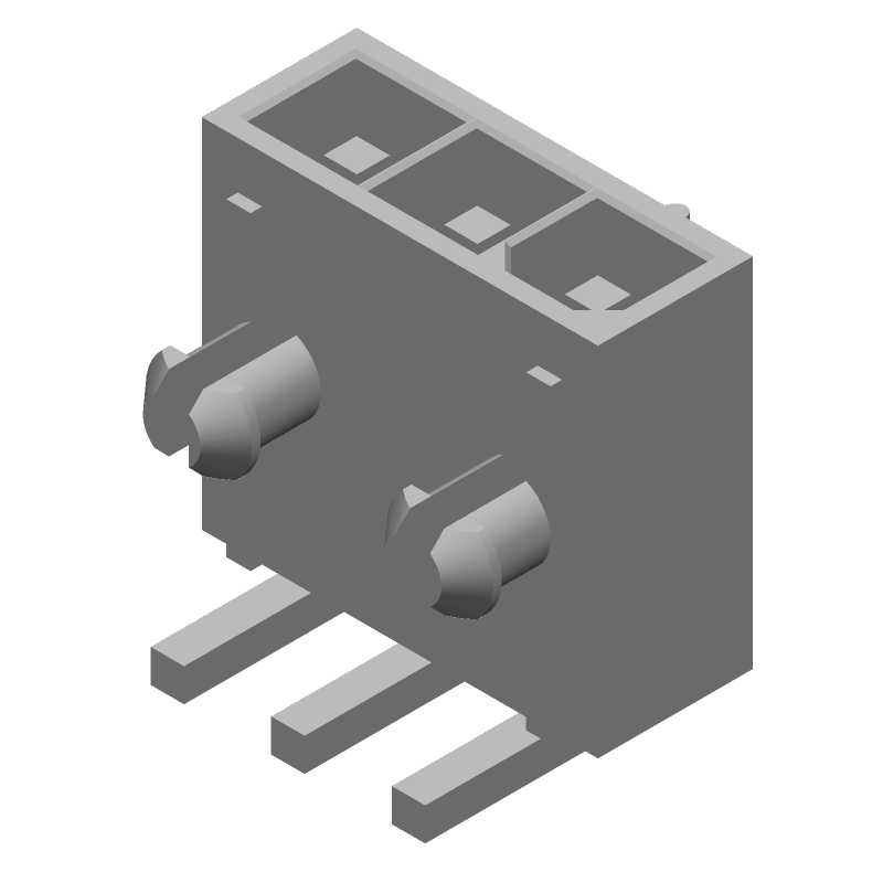 3 Pos Power Connector, 9A, 600V, RA Solder Thru-Hole