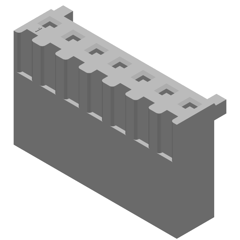 7 Pos 3.96mm Crimp Receptacle Housing, Wire-to-Board, Straight