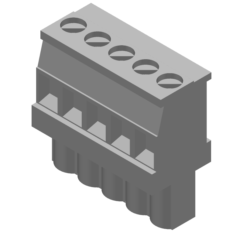 5 Pos 5.08mm Pitch Terminal Block, 15A, 300V, Screw, Cable Mount