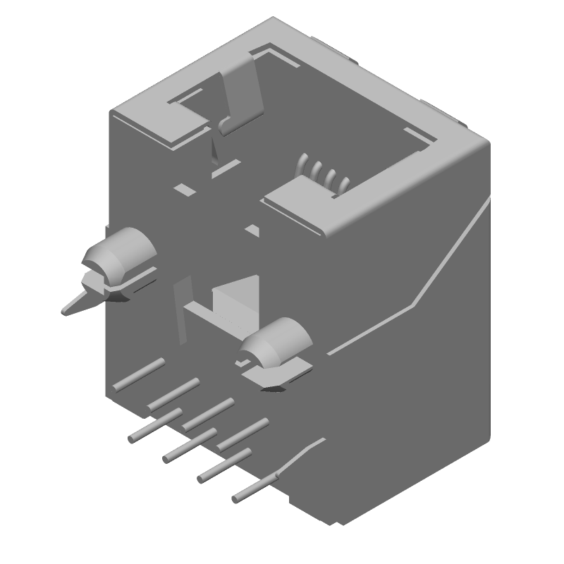 8P8C Shielded RJ45 Connector, Right Angle, Signal, Solder, 1.5A