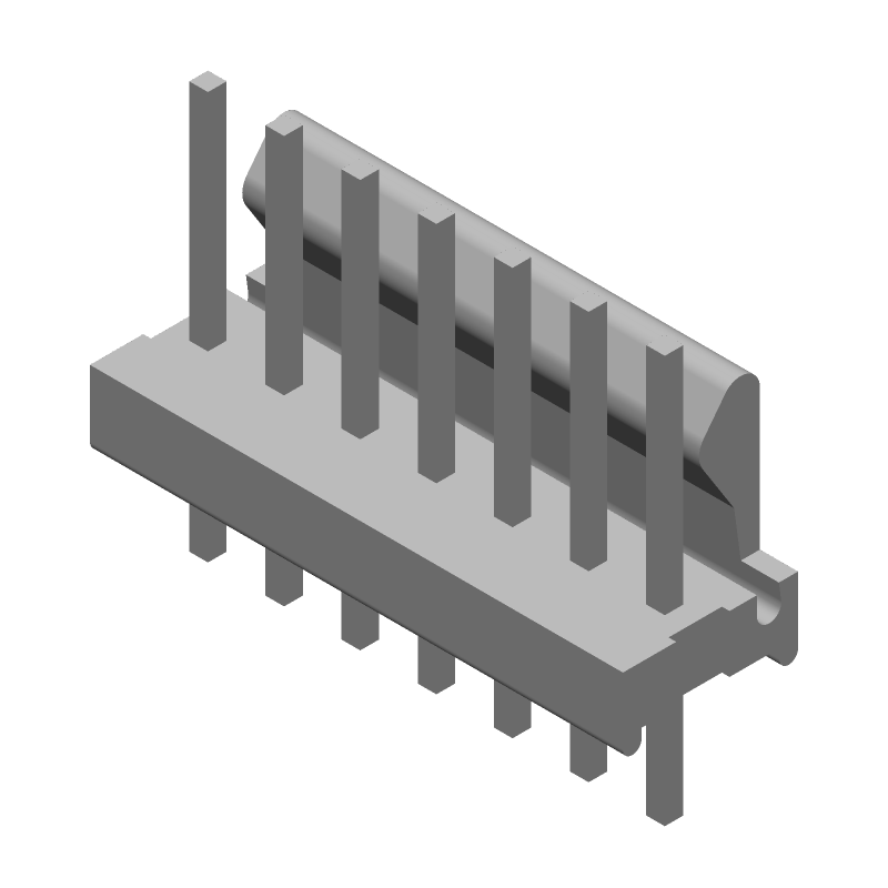 7 Pos 2.54mm Wire-to-Board Header, Male, Solder, Thru-Hole