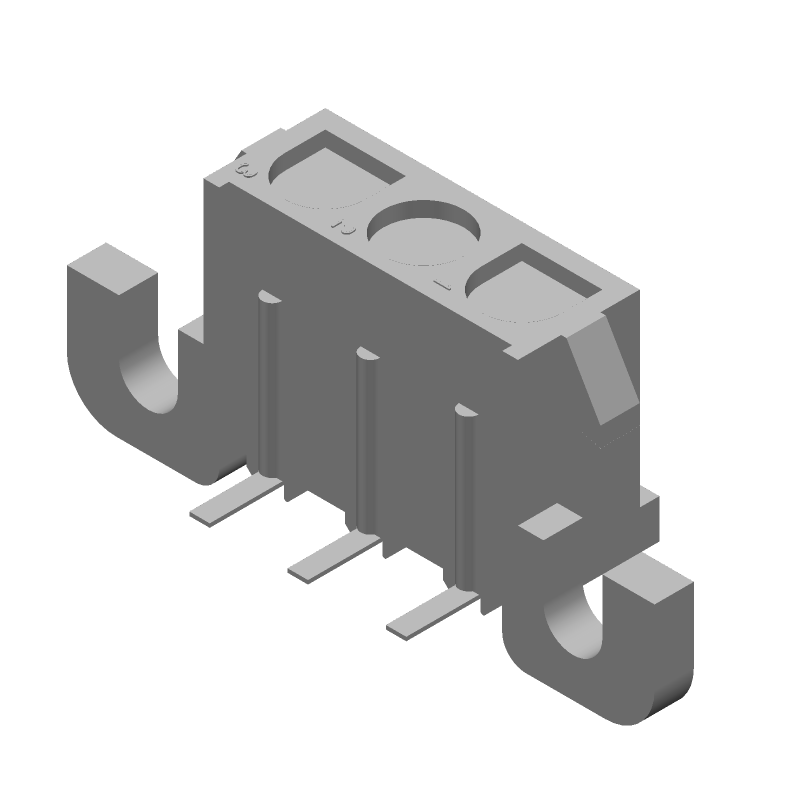 3 Pos Power Connector, 19A, 600V, 6.35mm Pitch, Solder RA TH