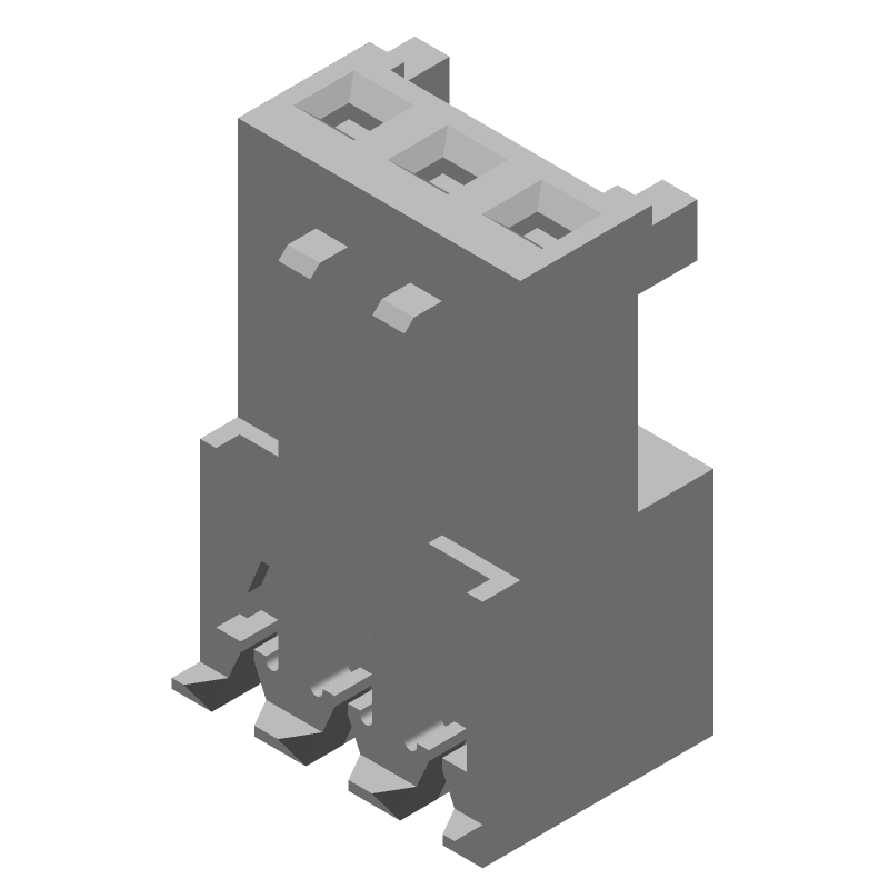 3 Pos 2.54mm IDC RA Receptacle, 5A, Gold, UL94 V-2