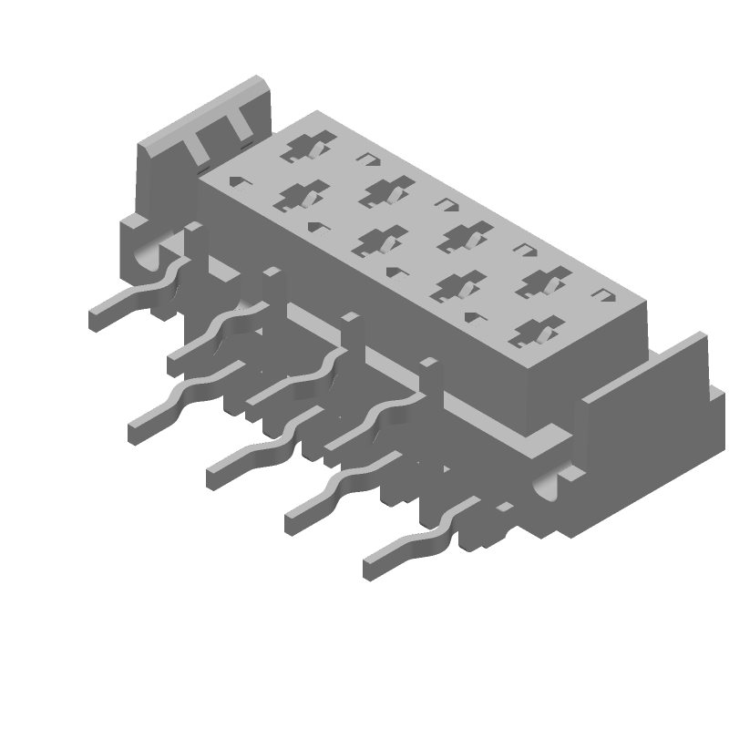 8 Pos 1.27mm RA Socket Header, 100V, 1.5A, Tin, PBT, Thru-Hole