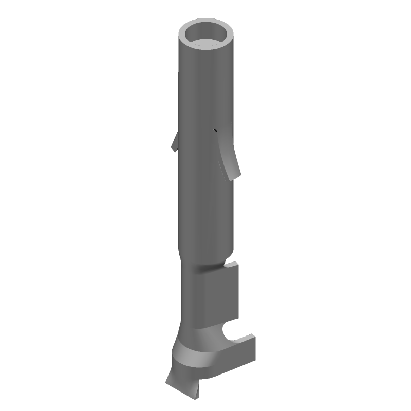 Female Power Crimp Terminal, 19A, 600V, 24-18 AWG, Tin Brass