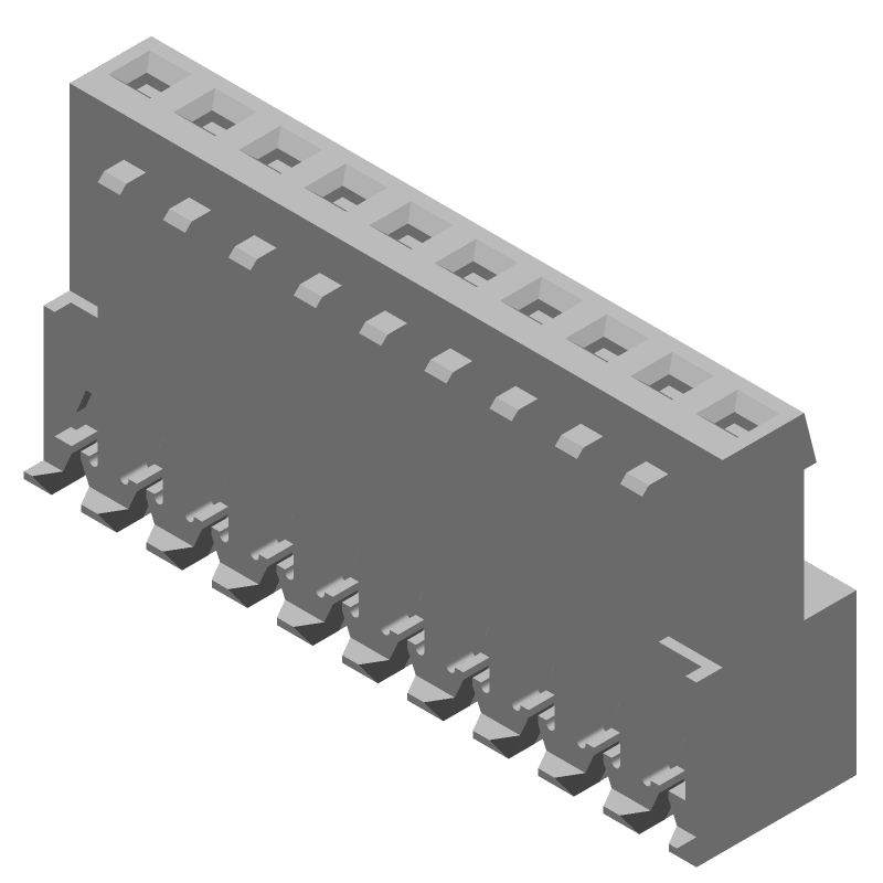 10P MTA-100 Receptacle, 2.54mm Pitch, 5A, 22AWG, Red
