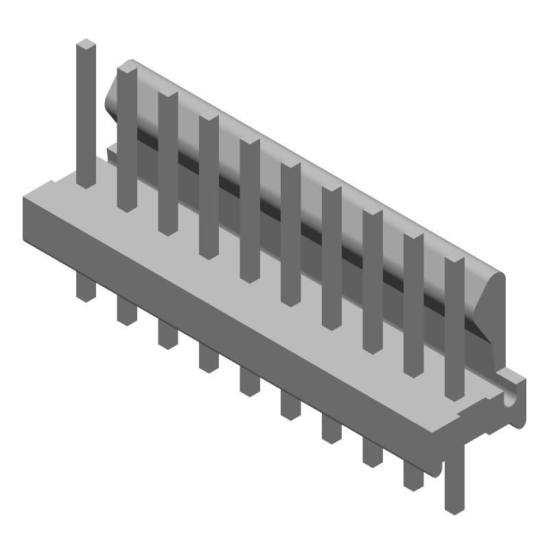 10 Pos 2.54mm Wire-to-Board Header, Male, Straight, Solder, TH