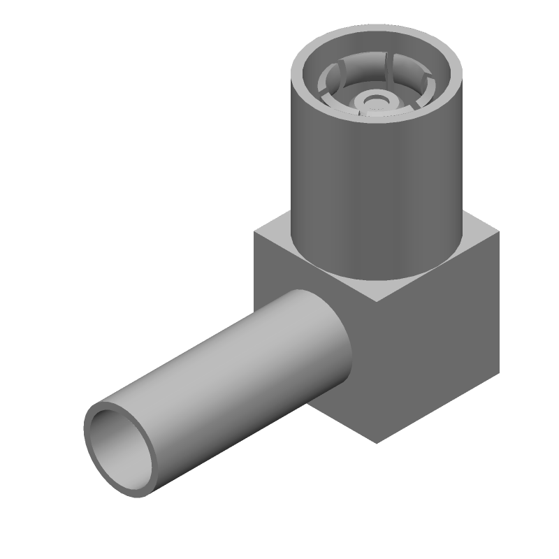 SMB RF Connector, RA, 4GHz, 50 Ohm, Crimp, Cable Mount