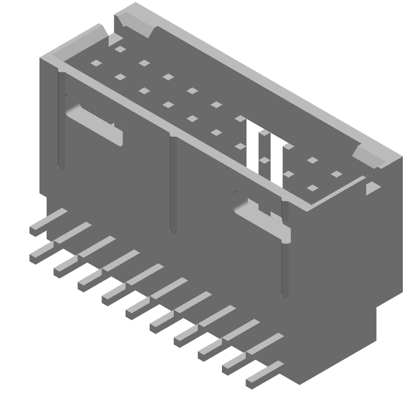 2.54mm RA Shrouded Header, 20 Pos, 3A, Gold, Thru-Hole