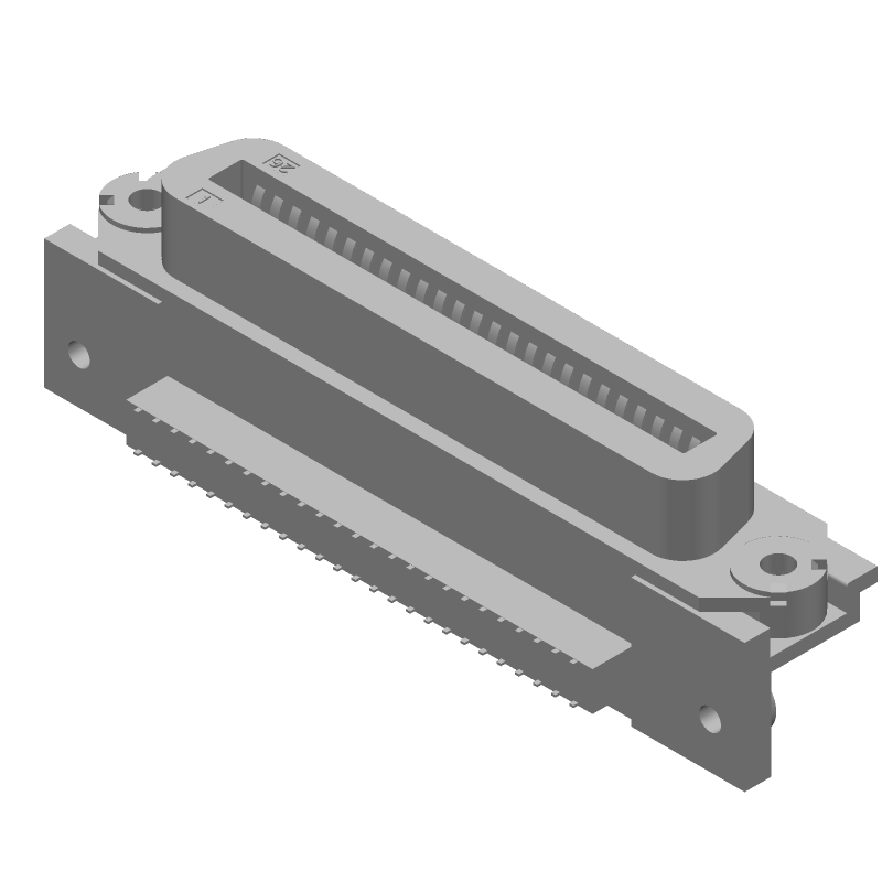 50 Pos Right Angle PCB Receptacle, Signal, 3A, 250V