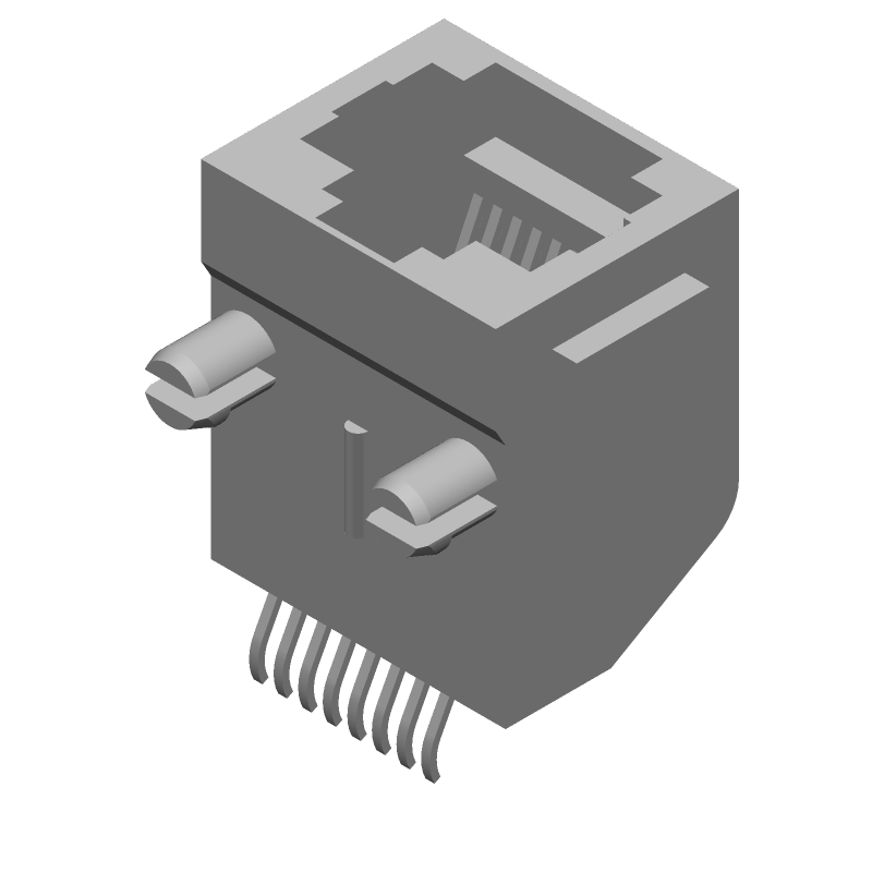 RJ45 Connector, 8P/8C, Female, SMT, Right Angle, 150V