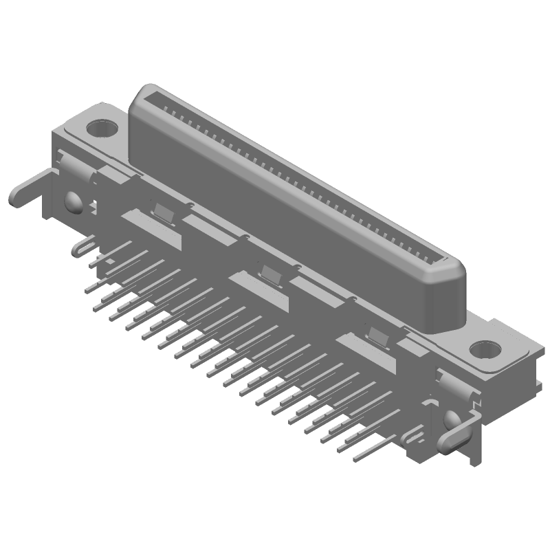 68 Pos, 4 Row, Right Angle, Shielded, Female, Modular Connector