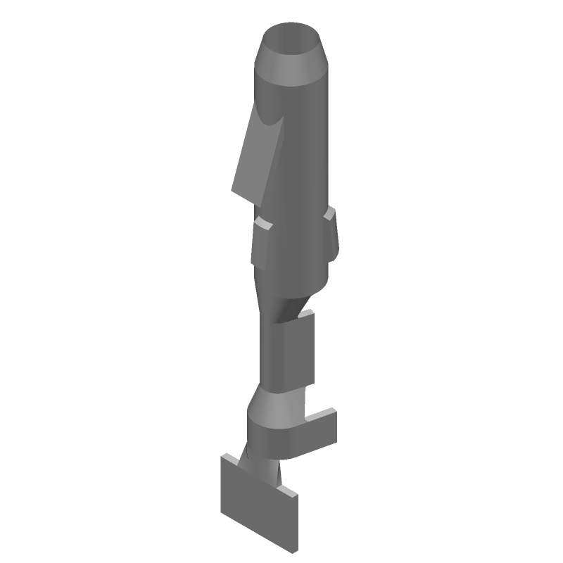 Female Power Crimp Connector, 15A, 250V, Gold/Nickel Plated Brass