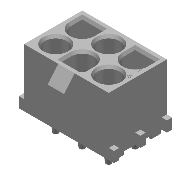 6 Pos Power Connector, Wire-to-Board, 15A, 600V, Gold Contact