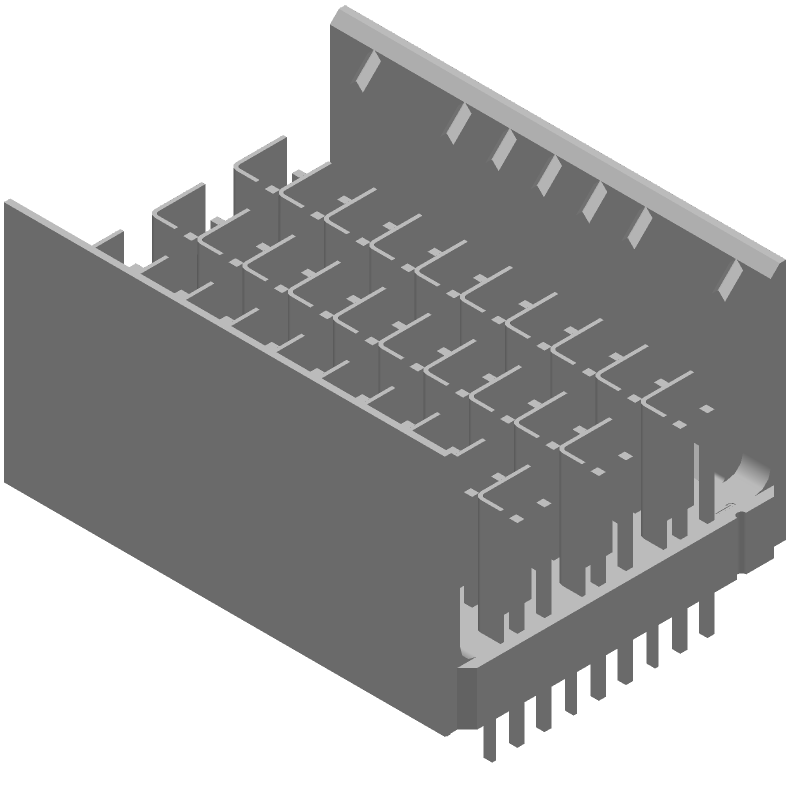 60Pos 2.5mm Pitch Signal/Ground Backplane Connector, Gold, 7A, 250V