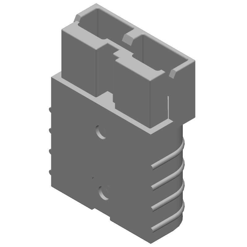 2 Pos Receptacle Housing, 50A, 600V, Wire-to-Wire, Crimp, Yellow
