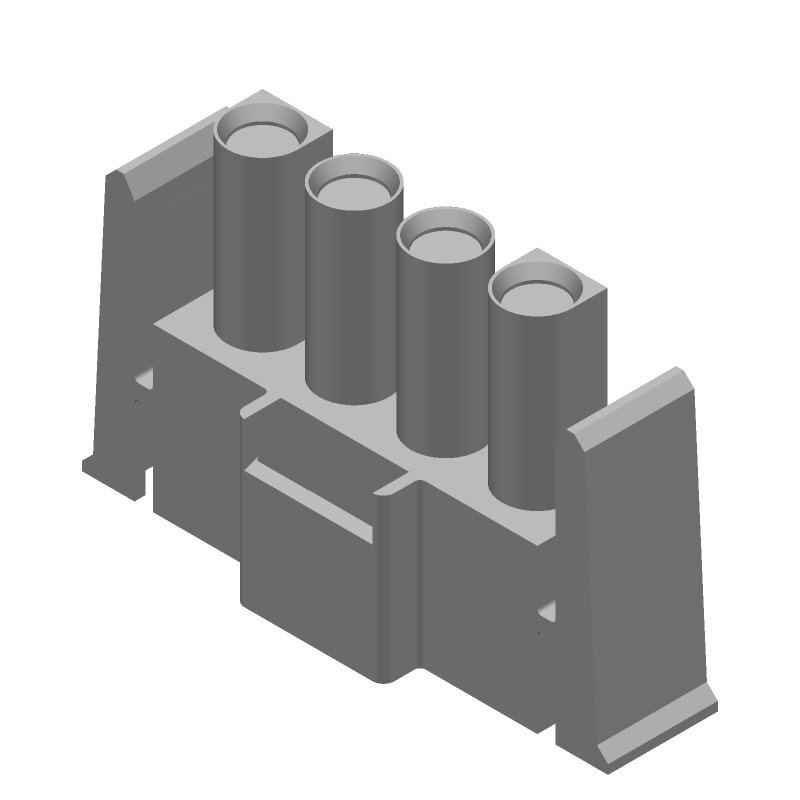4 Pos Wire Housing, 6.35mm Pitch, 19A, 600V, Crimp, Straight