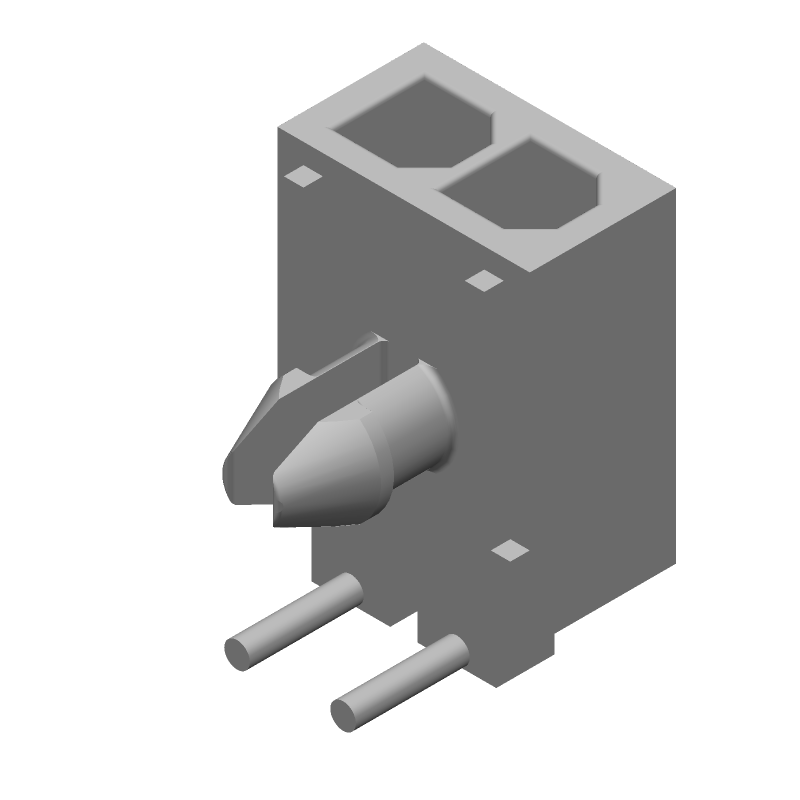 2 Pos 9.5A Wire-to-Board RA Power Connector, Male, 600V