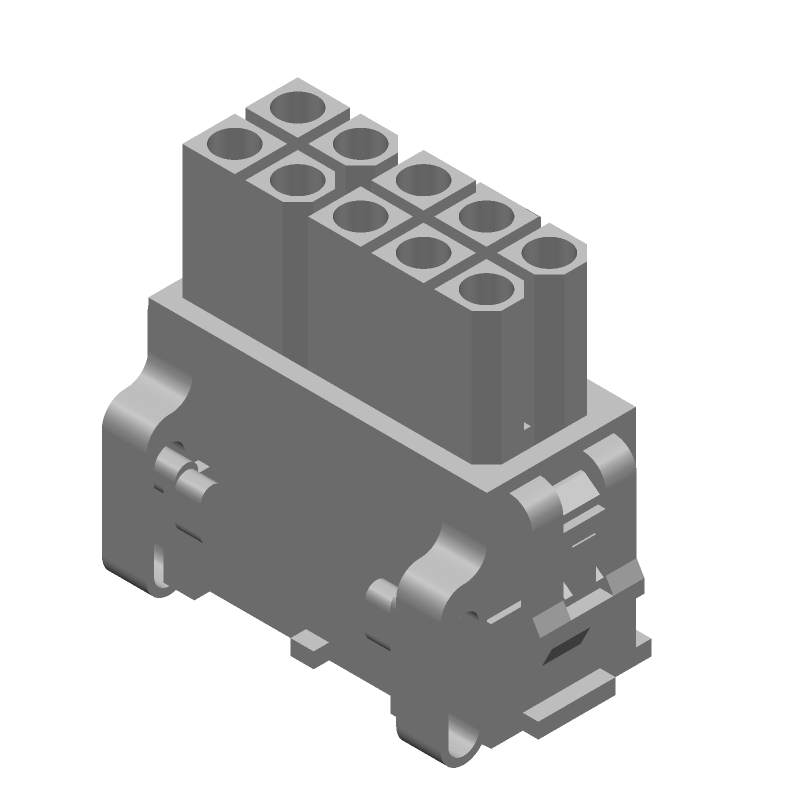 10 Pos 2 Row Rectangular Plug Connector, 9.5A, 600V, UL94V-0