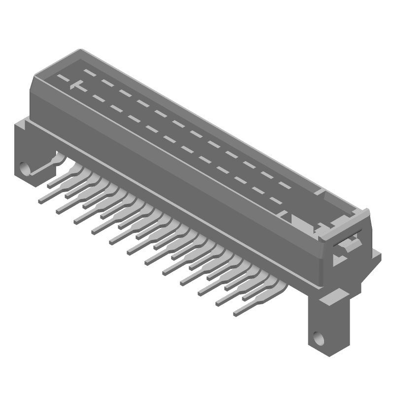 25 Pos 5mm RA Solder Power Connector, Male, Tin Plated Brass