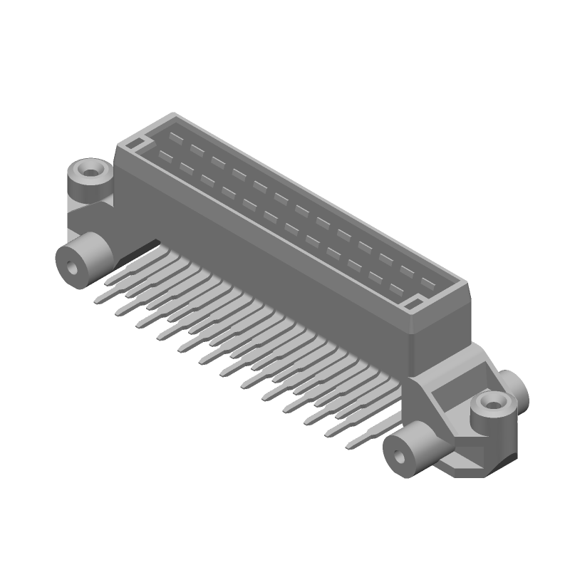 25 Pos Rectangular Solder RA Power Connector, 5mm Pitch