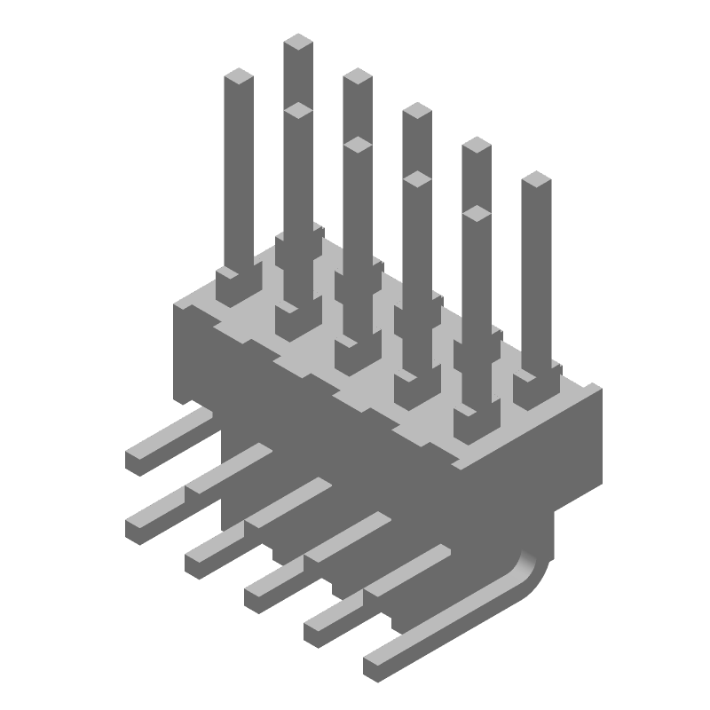 10 Pos 2.54mm RA Thru-Hole Header, 3A Gold Pin, UL94 V-0