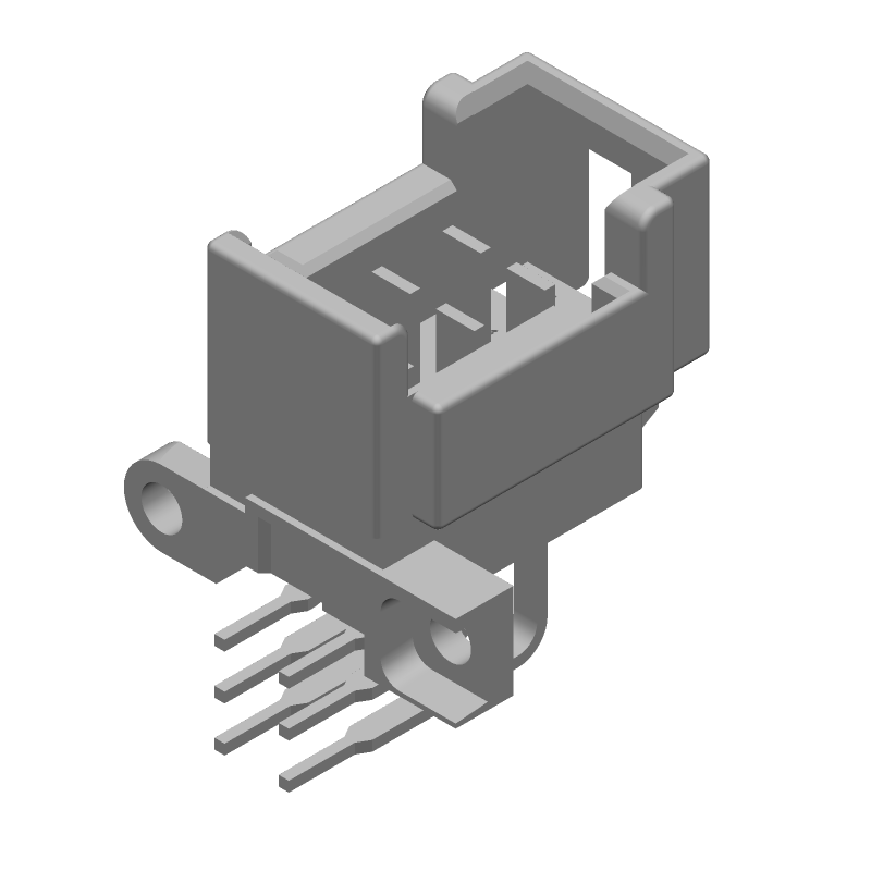 6 Pos Signal Rectangular Connector, Right Angle, 5mm Pitch, Tin Plated Bronze