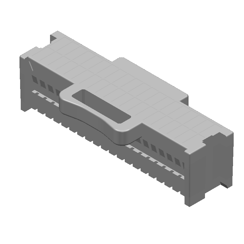 40 Pos 1mm Pitch Female Socket Header, Straight, Cable Mount