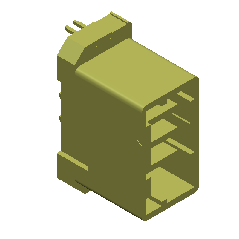 Rectangular Power Connector, 3 Contact(s), Solder Terminal, Receptacle