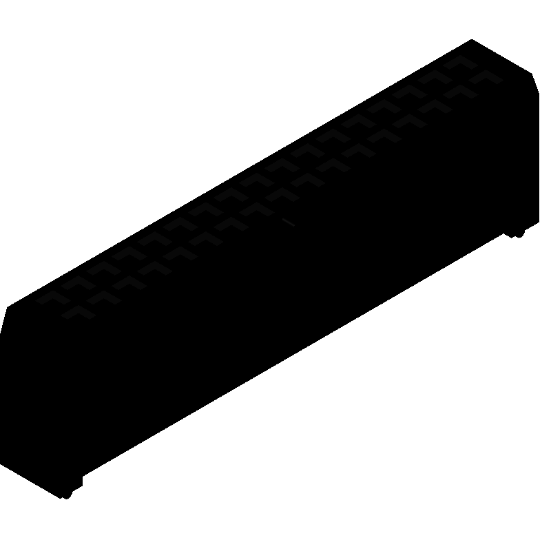 34 Pos 2.54mm IDC RA Female Socket Connector, 1A, 200V