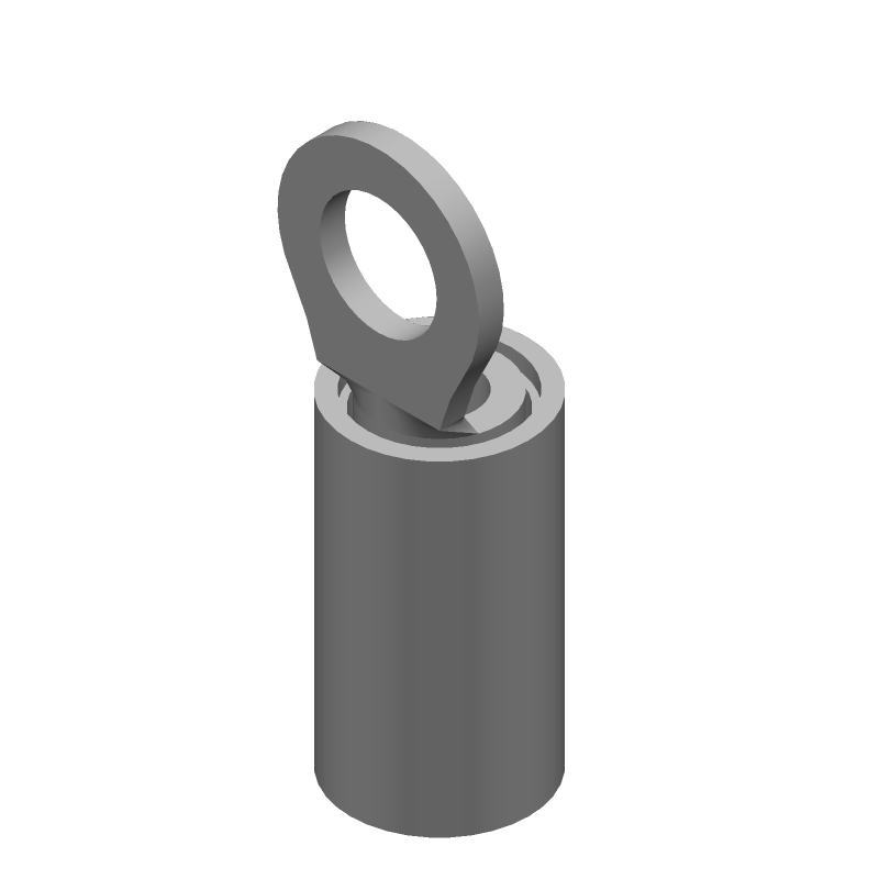 Ring Terminal, 14-16AWG, Copper, Tin Plated, Insulated, Straight