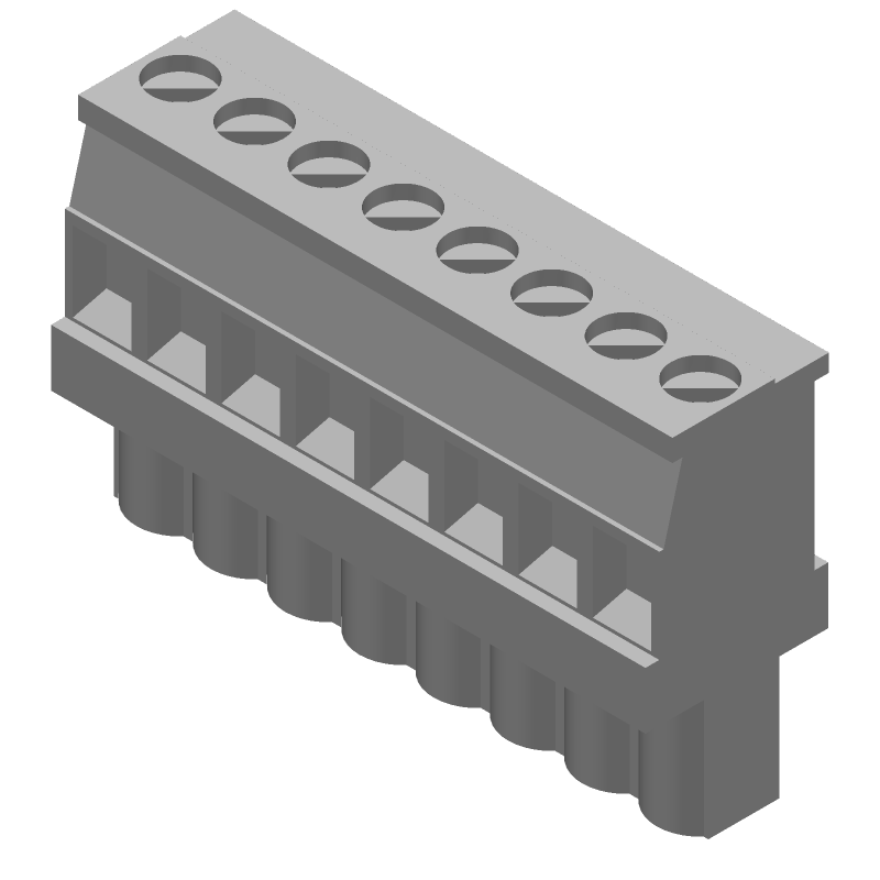 8 Pos 5.08mm Pitch Terminal Block, 15A, 300V, Screw, Cable Mount, Green