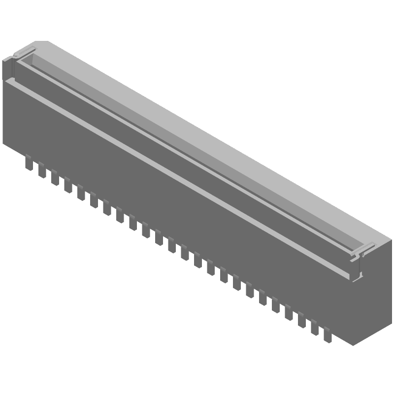 24 Pos FFC/FPC ZIF Conn, 1mm Pitch, RA SMD, 1A, 125V