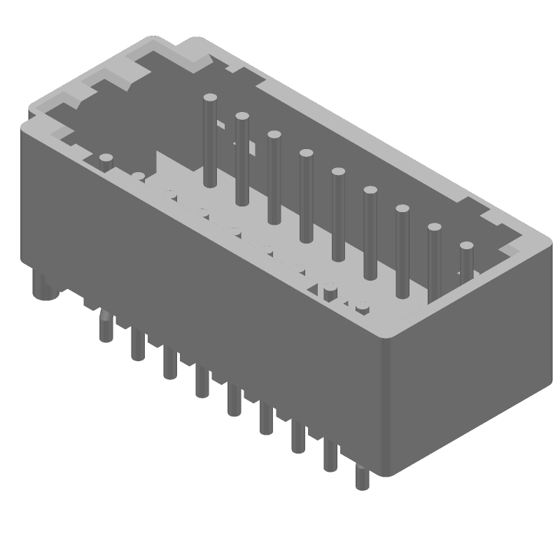 18 Pos 2mm Straight Header, 4A, Tin, Thru-Hole