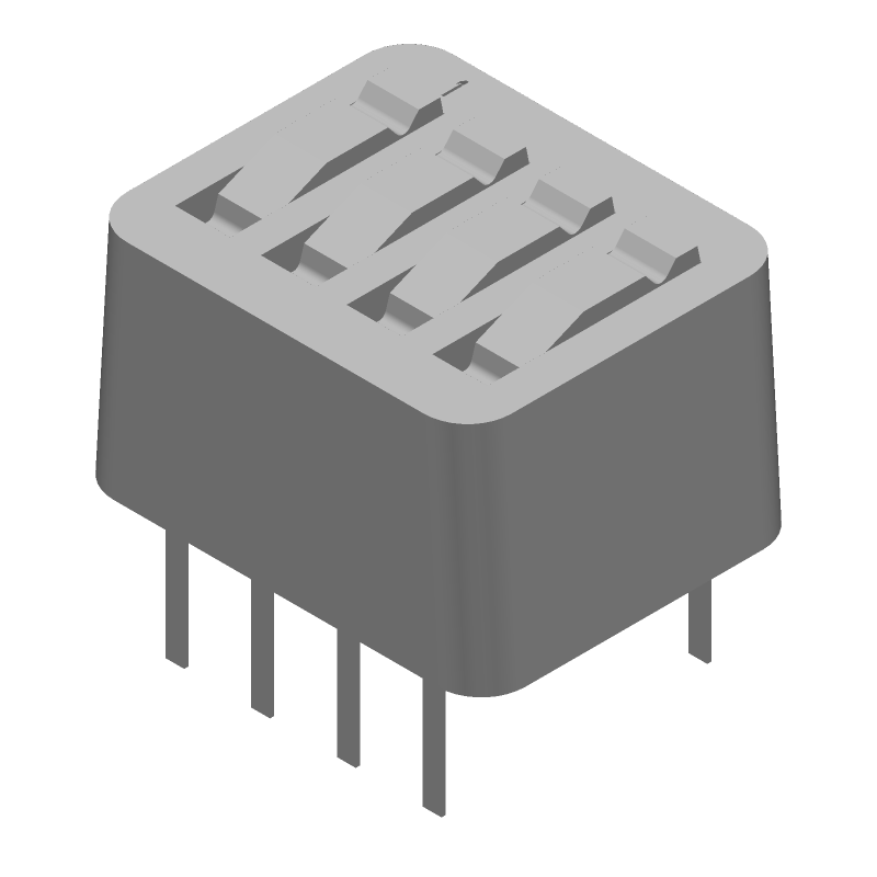 4-Pos SPST Rotary DIP Switch, 1.5A, 24VDC, Thru-Hole, PC Pins