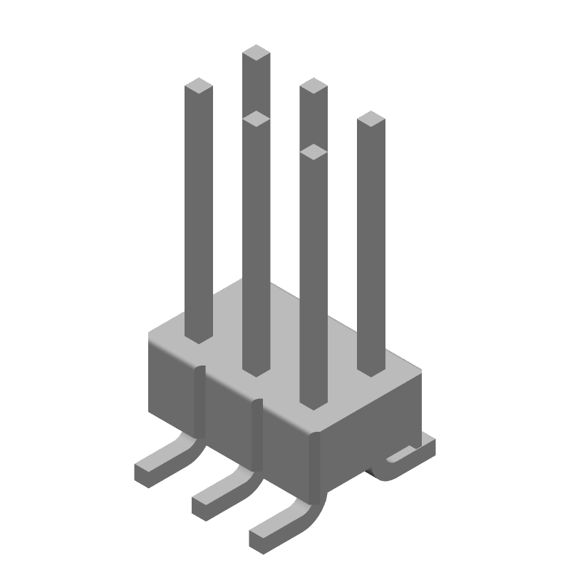 6 Pos 2.54mm Header HDR, Male Pin, Gold/Tin Plating, SMD