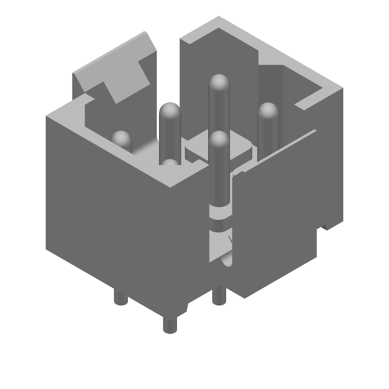 6 Pos Power Connector, 7.5A, 600V, Solder, Thru-Hole, Male Pin