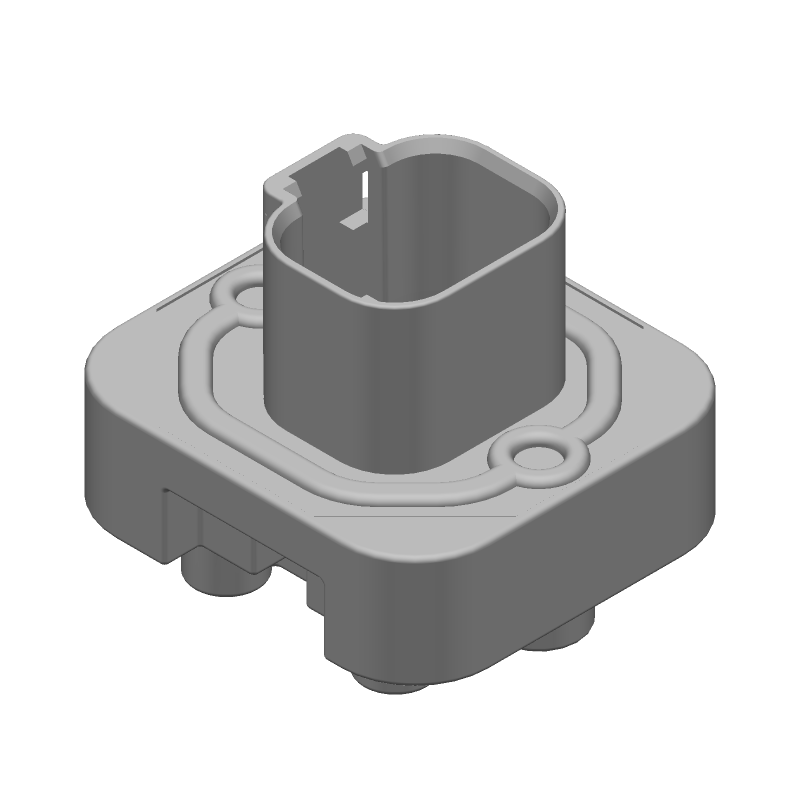 4 Pos Rectangular Connector, Male Pin, 13A, 250V, Nickel