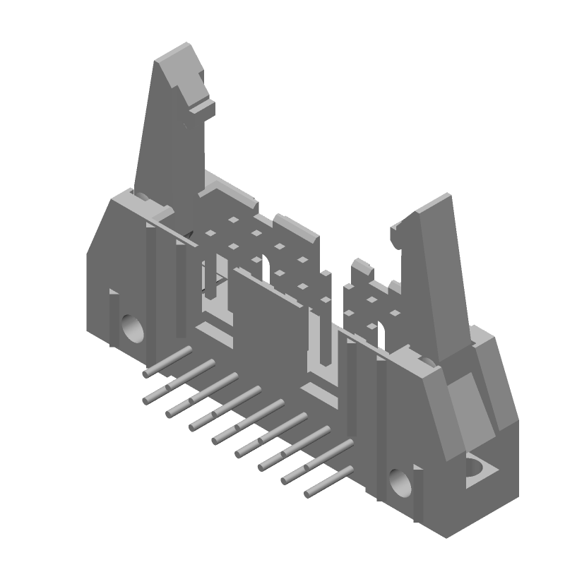 16 Pos 2.54mm RA Solder Header, Shrouded, 1A, 250V