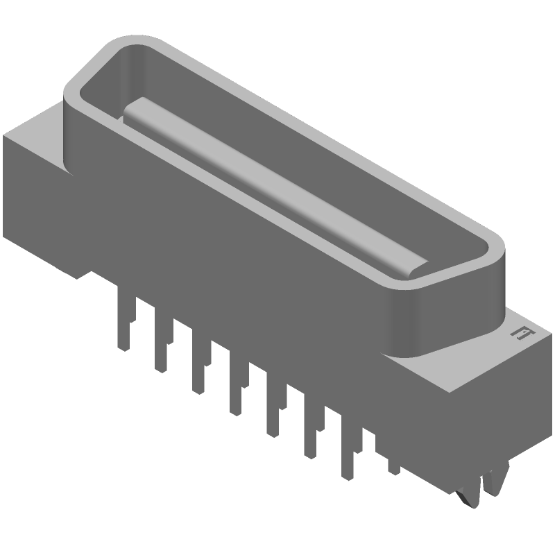 30 Pos SCSI Connector, 1.27mm Pitch, Straight, Male, Thru-Hole