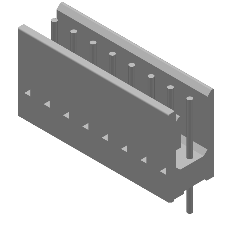 8 Pos 2.54mm Straight Shrouded Header, Male, Gold, 3A, 250V