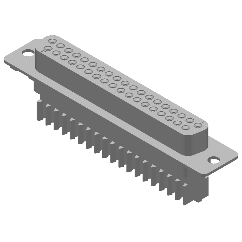37P HDE D-Sub Connector, Female, IDC, Shielded, 250V