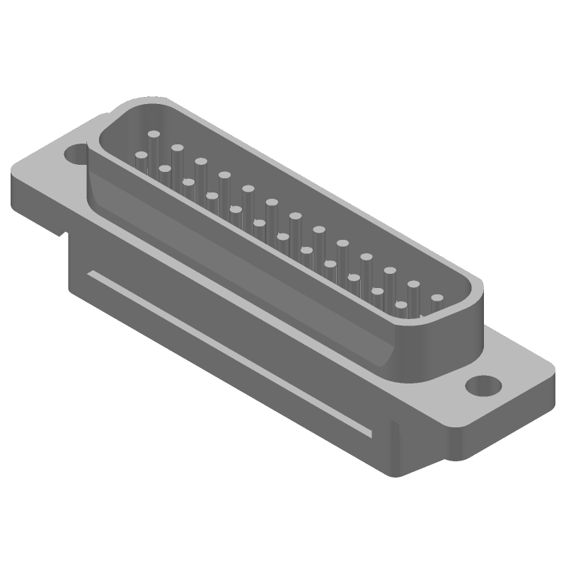 25 Pos D-Sub Connector, Shielded, Right Angle, IDC, 250V
