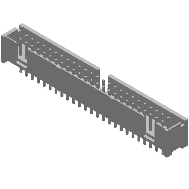 50 Pos 2.54mm Shrouded Header, Straight, Thru-Hole, 1A