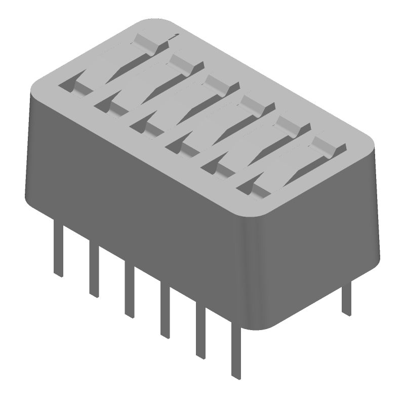 6-Pos SPST Rotary DIP Switch, 1.5A, 50VDC, Thru-Hole, PC Pins